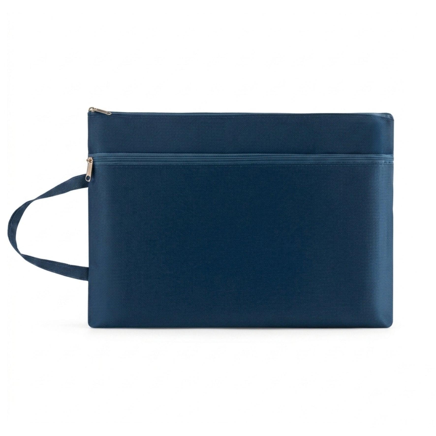 Canvas Handle Zip Bag — Dark Blue