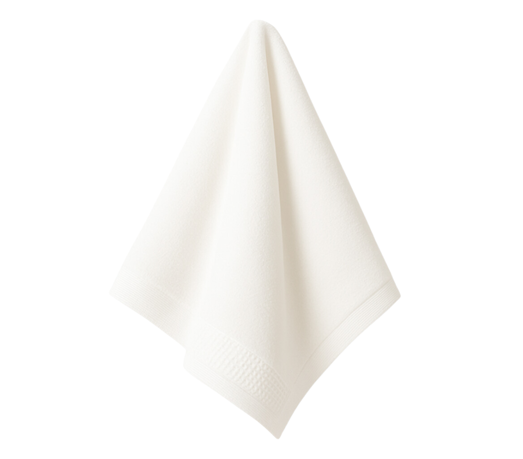 LOOM+ Pure Cotton Towel with Drawstring Pouch 3 (74x34cm | 100g) White