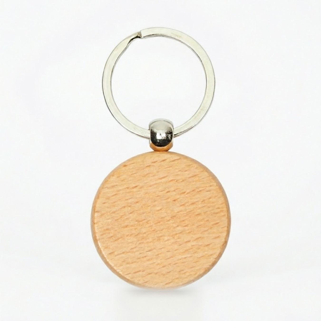 Wooden Custom Keychain — Round