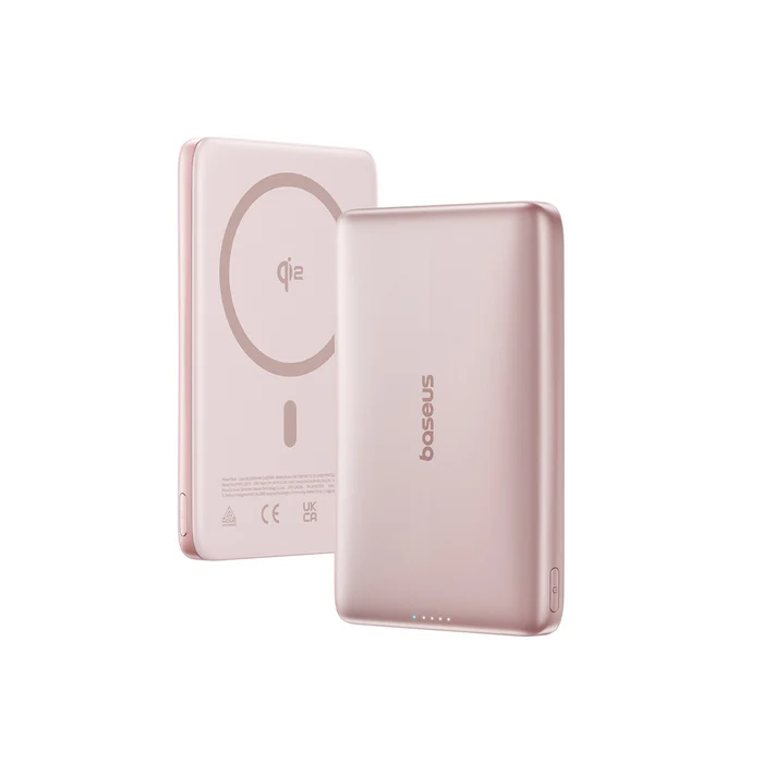 Baseus PicoGo Ultra-Slim 3C 10000mAh 27W Magnetic Power Bank Card-Sized - Pink