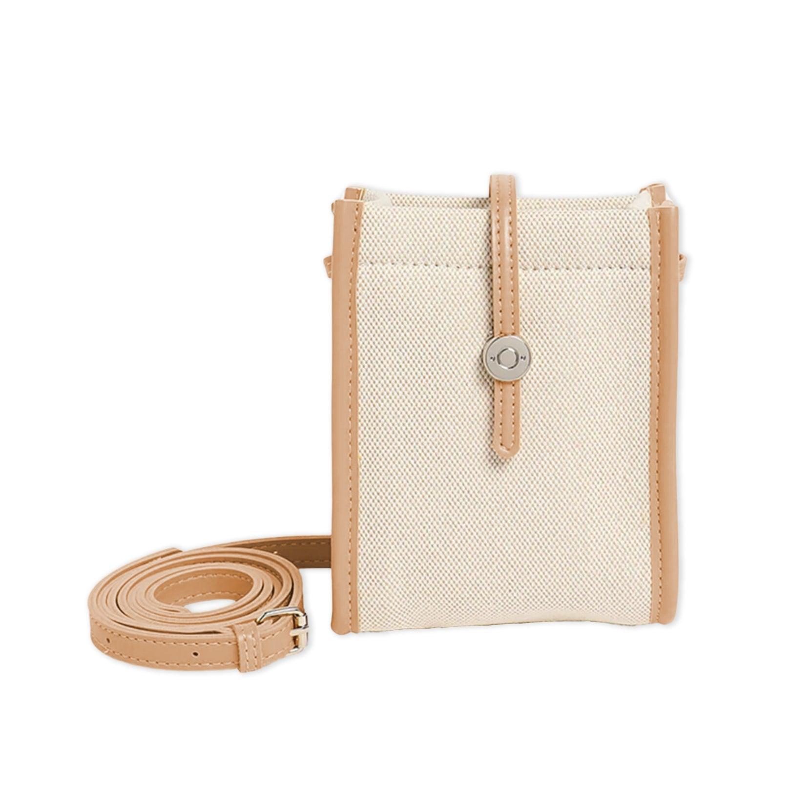 Vintage Canvas Sling Bag — Almond
