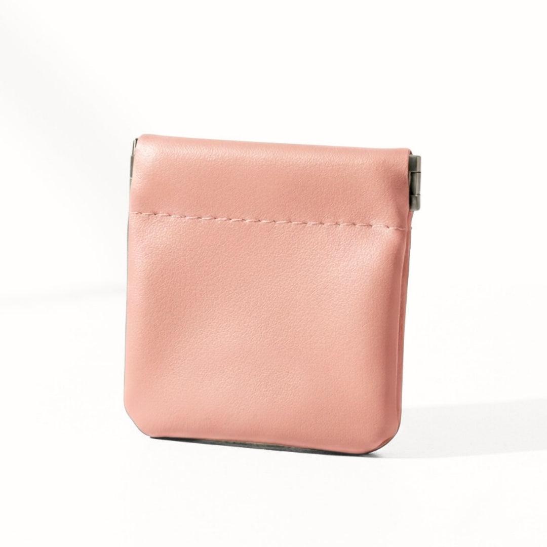 Macaron Leather Pouch with Name or Initials — Pink