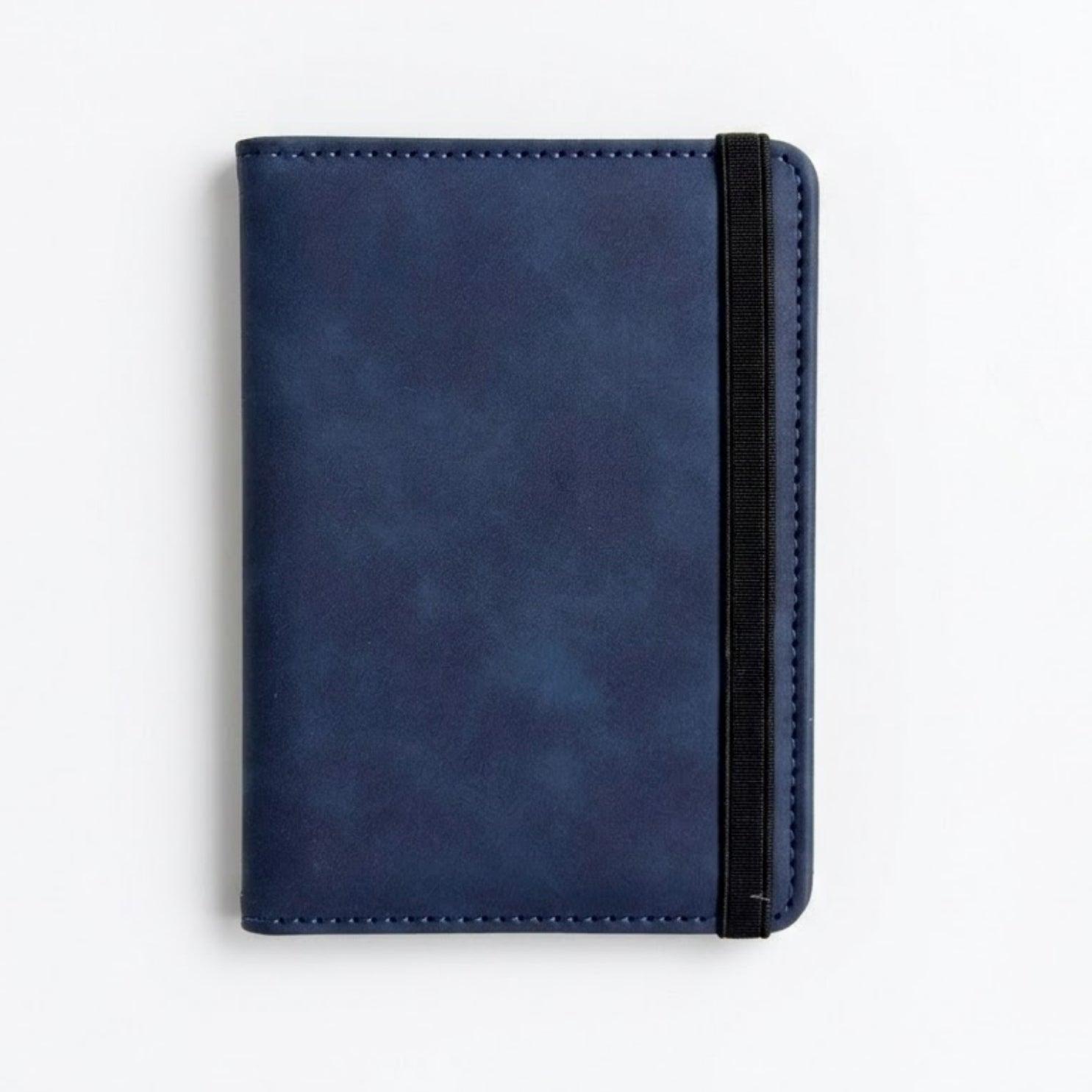 Leather Passport Holder — Ocean Blue