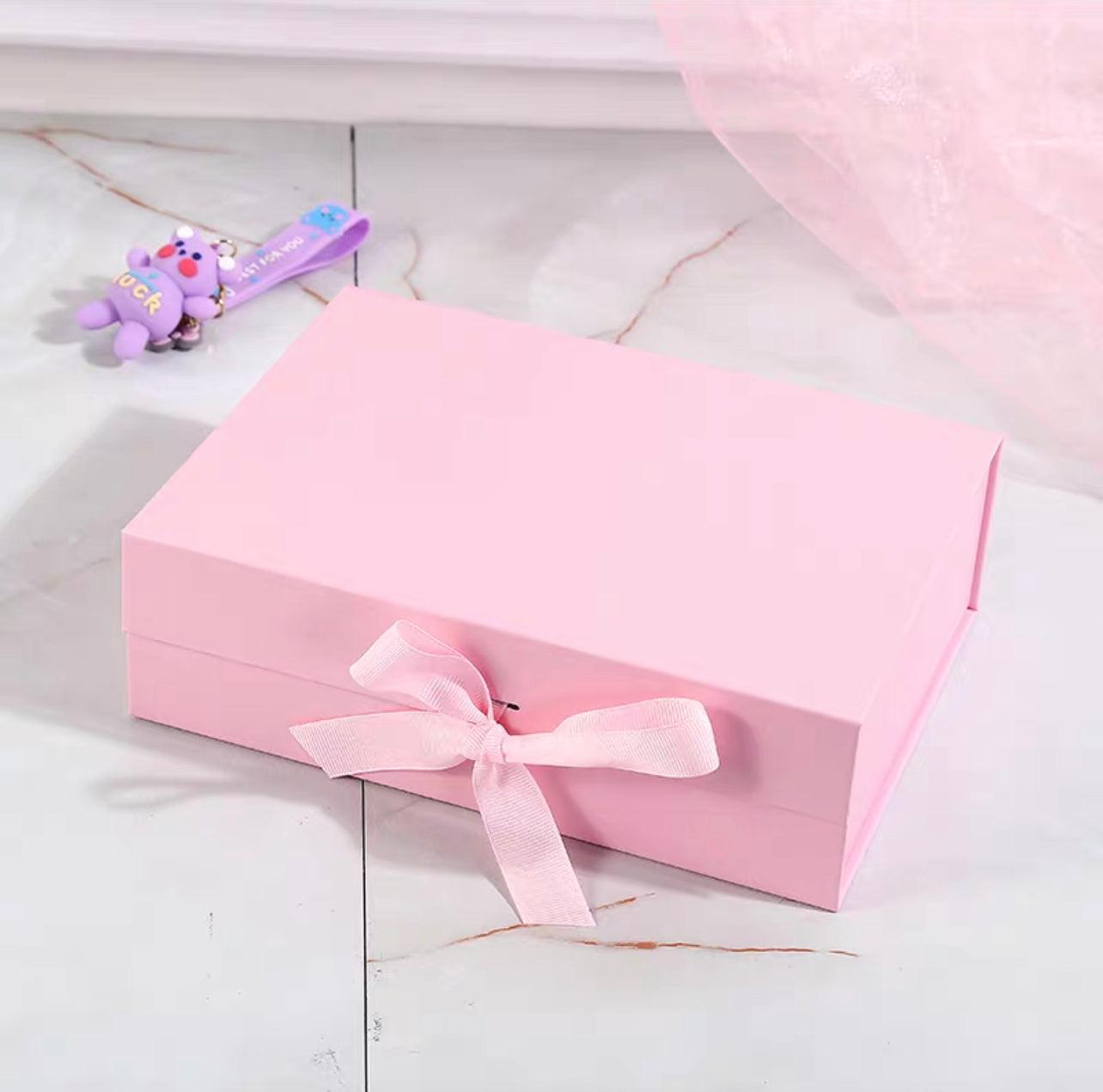 Premium Magnetic Gift Box | Ribbon Gift Box — Sakura Pink