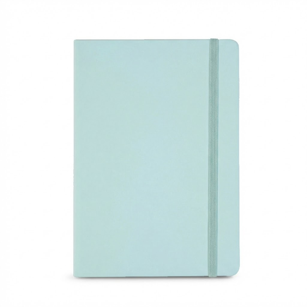 A5 Leather Notebook With Strap - Green