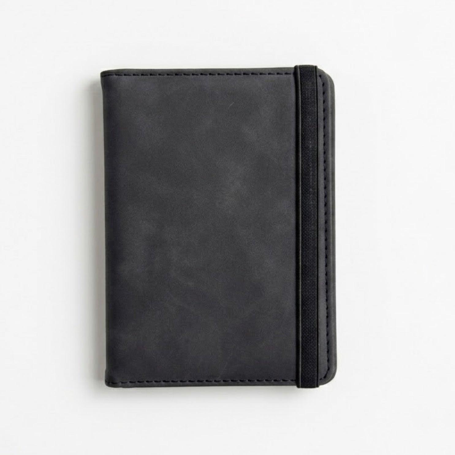 Leather Passport Holder — Mystic Black