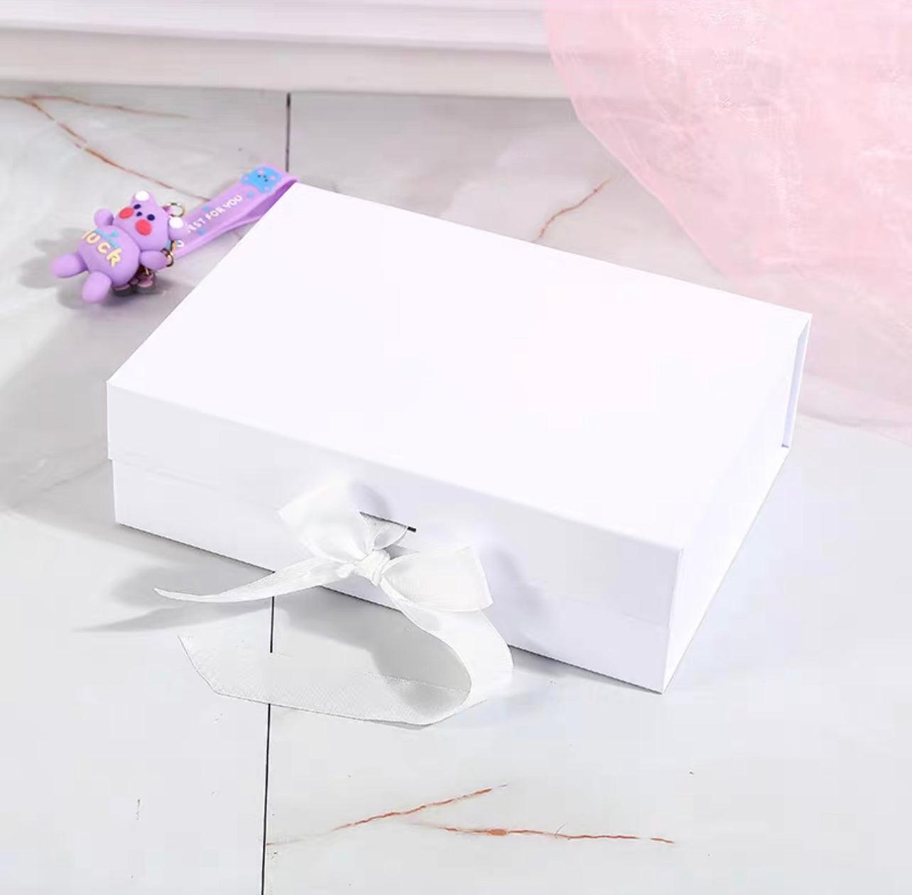 Premium Magnetic Gift Box | Ribbon Gift Box — White