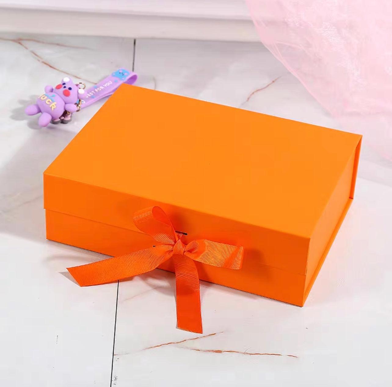 Premium Magnetic Gift Box | Ribbon Gift Box — Orange