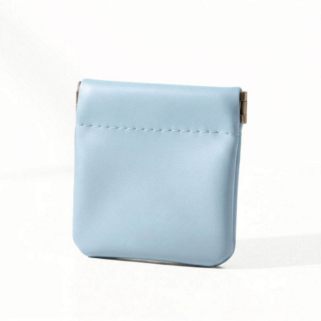 Macaron Leather Pouch with Name or Initials — Blue