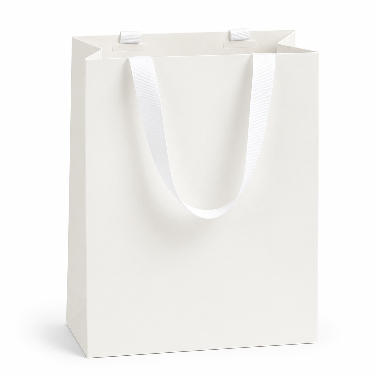 White Simple Vertical Paperbag L Size: 30cm x 12cm x 39.5cm
