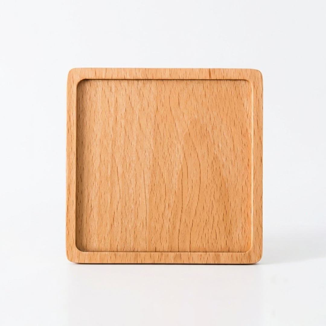 Maple Wood Coaster 8.5CM - Square Box