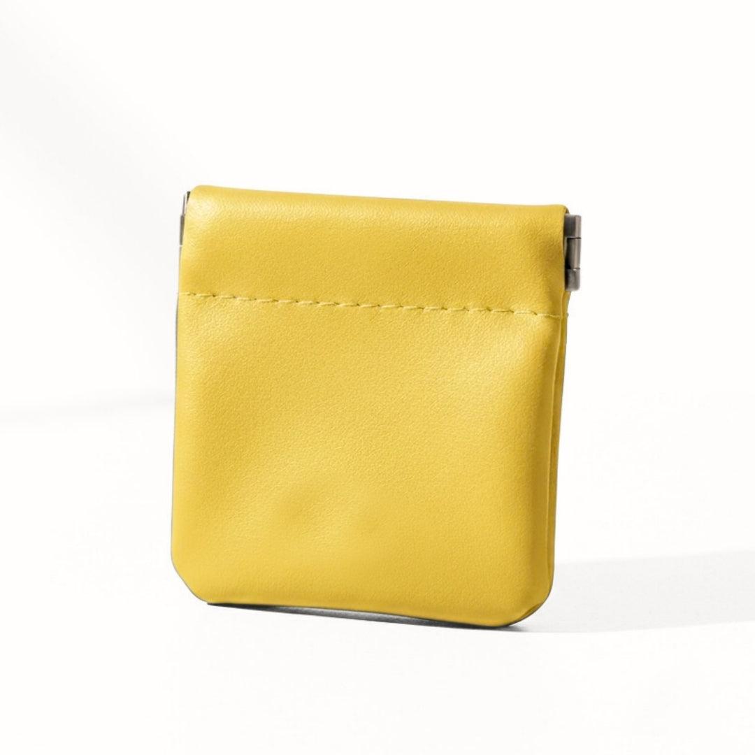 Macaron Leather Pouch with Name or Initials — Yellow
