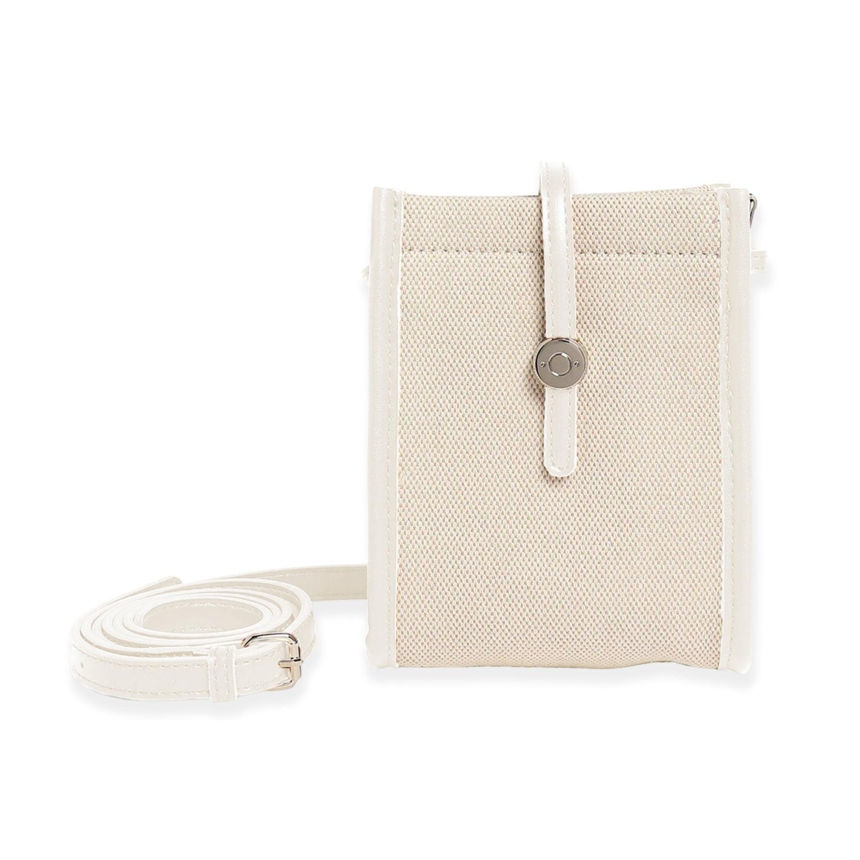Vintage Canvas Sling Bag — Pearl White