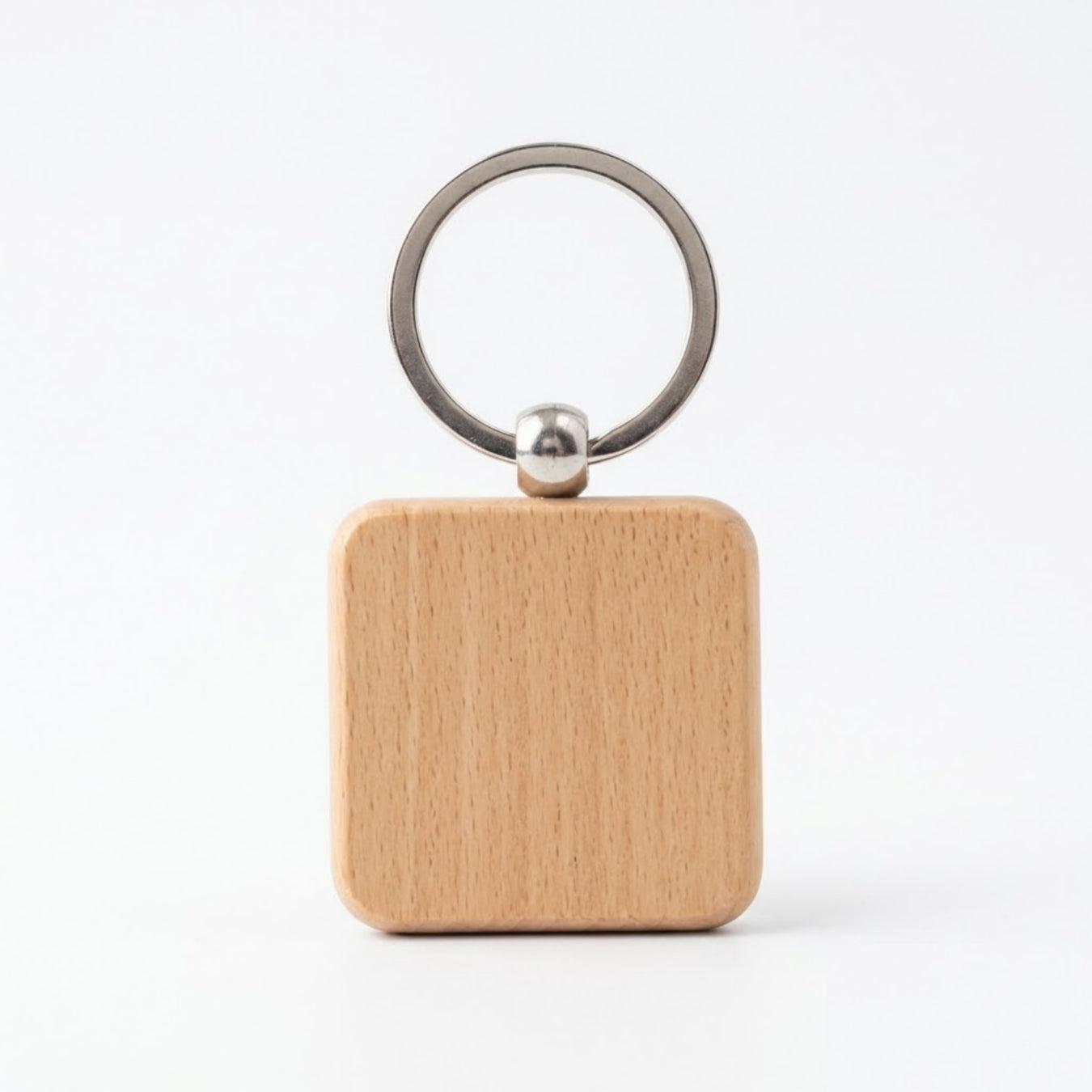 Wooden Custom Keychain — Square