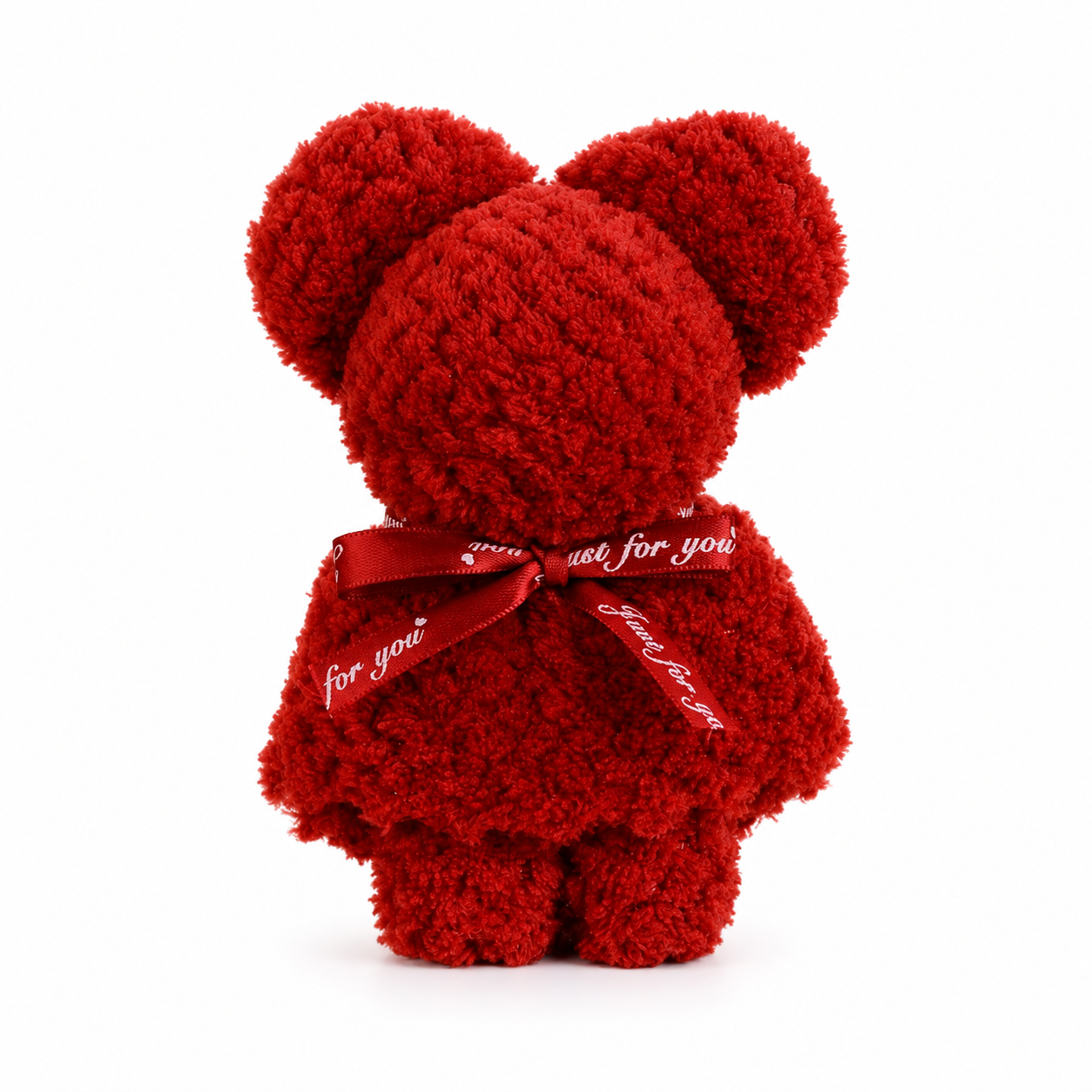Hand Towel - Teddy Bear Shape 30x30cm - Red